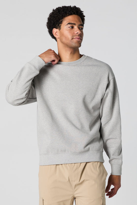 Solid Fleece Crewneck Sweatshirt