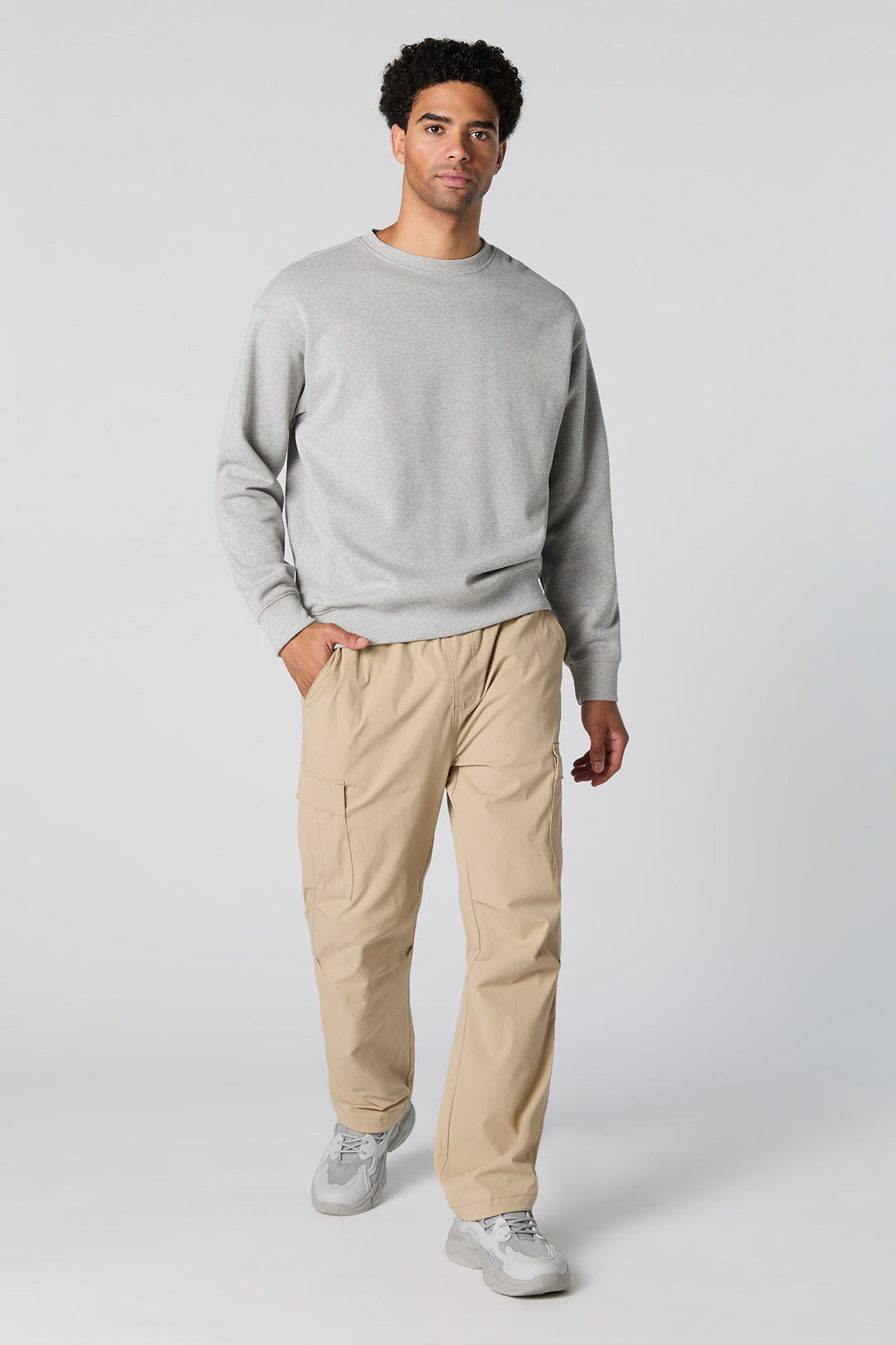 Solid Fleece Crewneck Sweatshirt