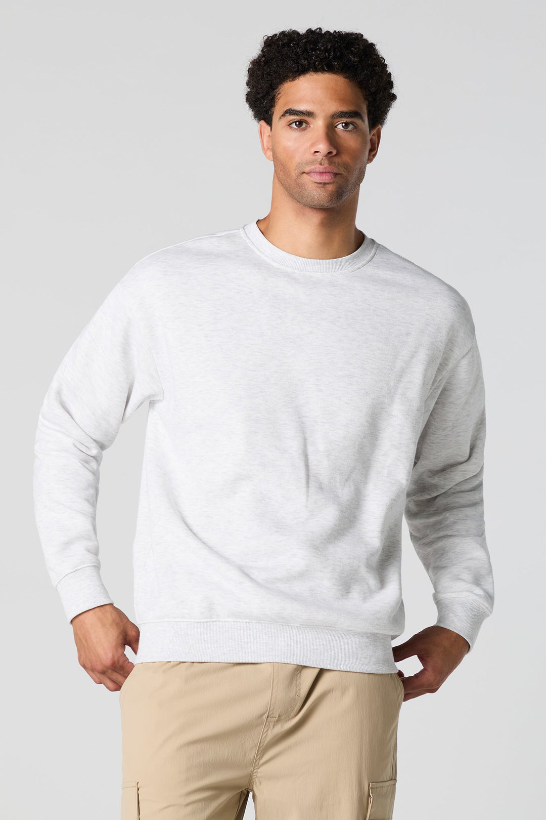 Solid Fleece Crewneck Sweatshirt