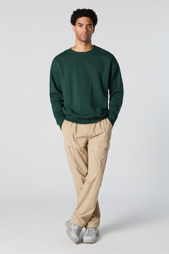 Solid Fleece Crewneck Sweatshirt