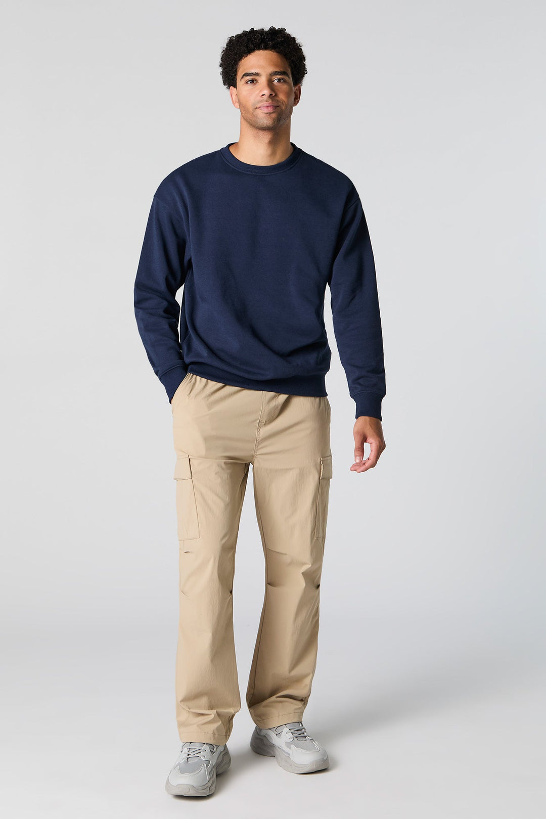 Solid Fleece Crewneck Sweatshirt