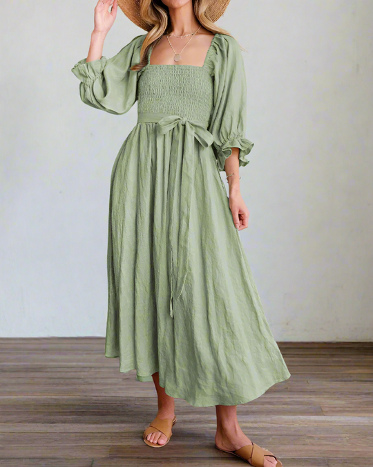 OPHELIA | French Dress with Ruffled Sleeves