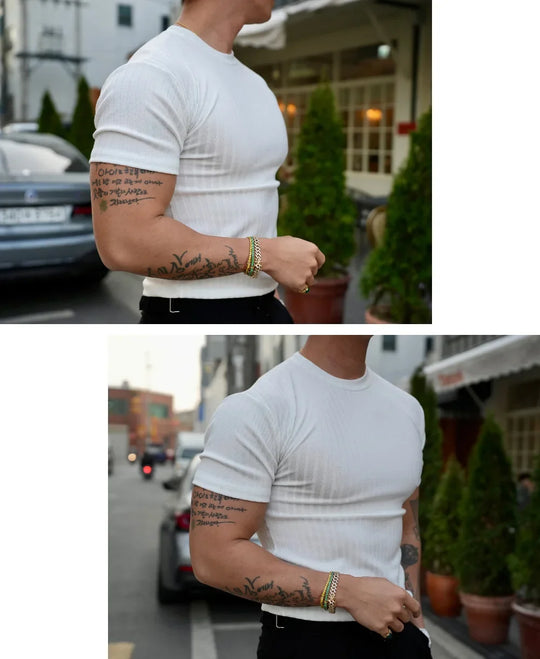 Men's Vertical Stripe Muscle fit T-shirt